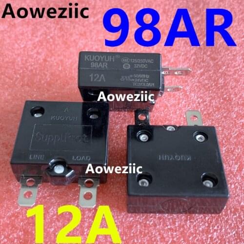 2Pcs KUOYUH 98AR 12A Breaker Automatic Reset Overcurrent Overload Protector Motor Protection Switch Leakage Protector Fuse