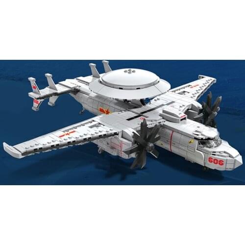 Early Warning Aircraft Building Blocks Military Series High-tech Air Force Fighter Bricks 3D Model Toys For Kids Birthday Gifts