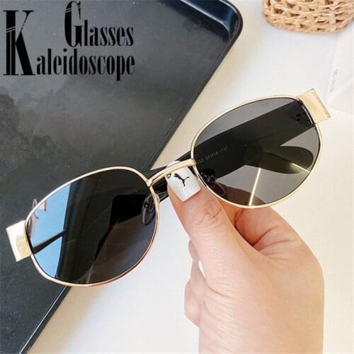 Vintage Oval Sunglasses Women Men Brand Designer Small Sun Glasses Male Female Hip hop Retro Red Eyeglasses UV400 gafas de sol