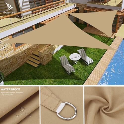 5/3.6/3/2M Sand Sun Shade Sails Canopy 185GSM Shade Sail UV Block for Patio Garden Outdoor Facility Pool Beach Sun Shelter
