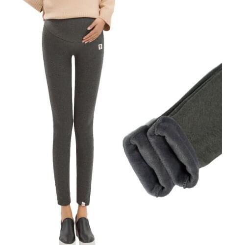 Velvet Maternity Leggings Pants For Pregnant Women Warm Winter Maternity Clothes Thickening Pregnancy Trousers Clothing 4XL