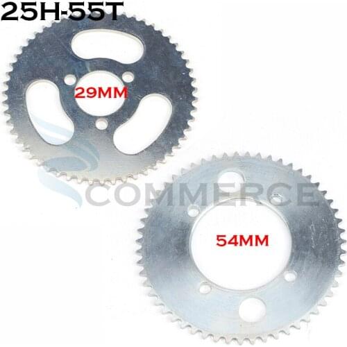 29/54mm 55 Tooth 25H Rear Chain Sprocket For 2 Stroke 47cc 49cc Engine Chinese Pocket Bike Mini ATV Quad 4 Wheeler Goped Scooter