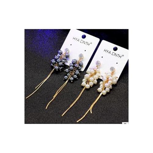 Prett Lovely Womens Wedding Pearl earrings earring all-match tassel burst noble simplicity all-match Earrings