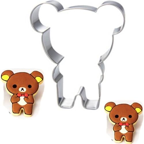 1PC/Lot Cute Bear Cookie Mold Stainless Steel Cake Decorating Mold Chocolate Biscuit Cupcake Bear Cutter Kitchen Accessories