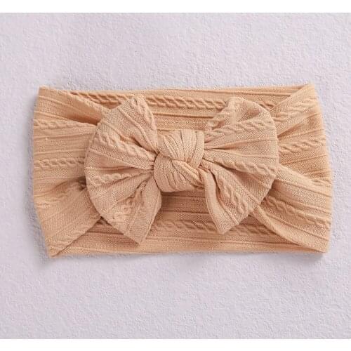 10pcs/lot Neutral Baby Girl Headwraps Wide Nylon Headbands Newborn Kontted Bow Headband Infant Hair Accessory
