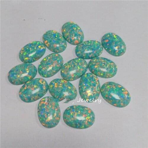 100pcs 10x14mm Oval White Opal Synthetic Oval Fire Opal Stone Oval Cabochon Opal for Jewelry