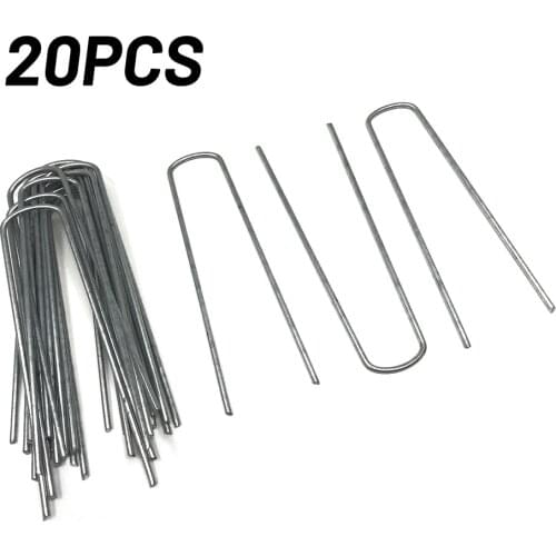 20pcs Ground U Mulch Nail Weedproof Cloth Nails Tent Pegs Turf Fixation Yard Pipes Garden Greening High Quality