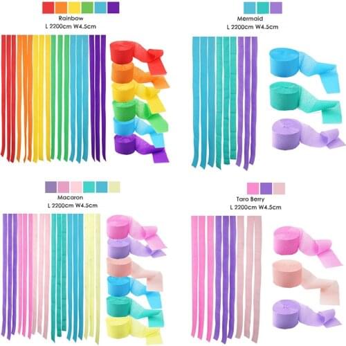 3/6rolls Crepe Paper Streamers Multi Hanging Garland Birthday Wedding Kids Party Decoration Baby Shower Party Supplies ww75