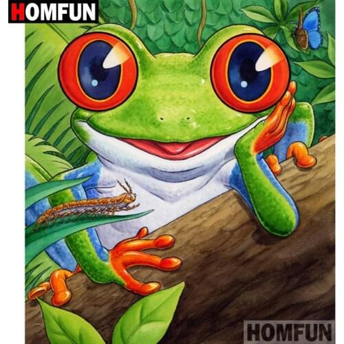HOMFUN Full Drill Diamond Painting "Cartoon frog" DIY Picture Of Rhinestone 5D Diamond Embroidery Cross Stitch Decor A00658