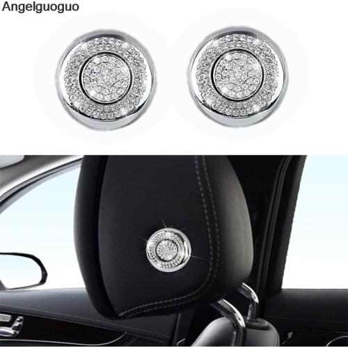 Car refitting For Mercedes Benz C W205 GLC X253 Class Car Seat headrest elevator lifting button cover sticker