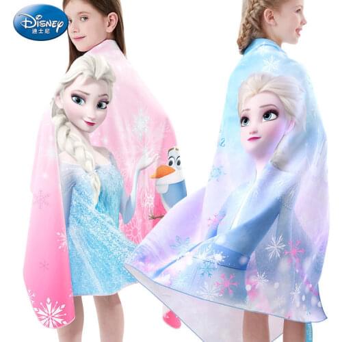 Disney Frozen Elsa Childrens Bath Towel Swimming Speed Towel Sunscreen Portable Shawl Beach Towel