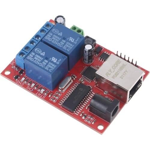 D08D LAN Ethernet 2 Way Relay Board Delay Switch TCP/UDP Controller Module WEB Server
