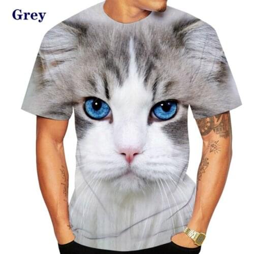 Cool Cat 3d Printed Animal T Shirt For Men Women Casual Summer Sports Tops Fashion Tee