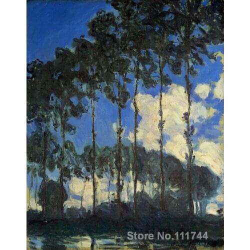 Landscape paintings Poplars on the Banks of the Epte by Claude Monet canvas art High quality Hand painted