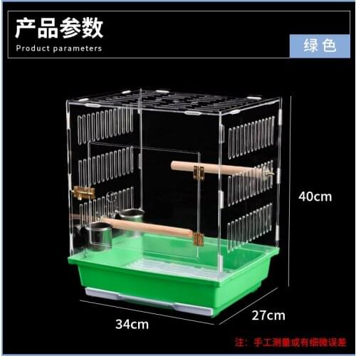 Parrot Bird Cage Manbird Peony Parrot Pet Transparent Acrylic Luxury Splash-proof Ornamental Breeding Cage bird nest