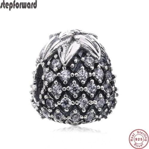 Hot Sale Good Quality Fruit Silver Jewelry 925 Sterling Silver Pineapple Charm Fit Bracelet Beads for Jewelry Making