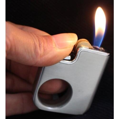 Grinding Wheel Inflatable Ring Metal Lighter Portable Silent Alternative Personality Creative Magic Lighter Mens Smoking Gadget