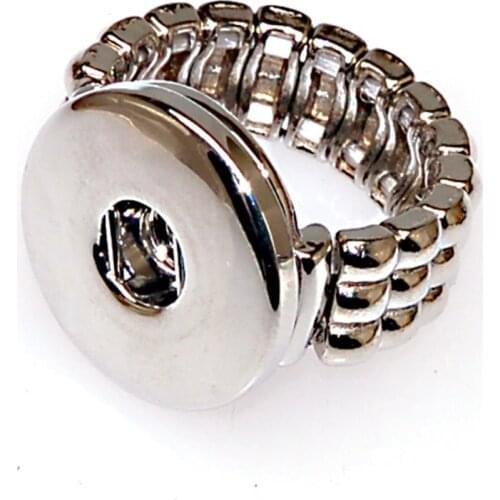 Miasol DIY SNAP BUTTON Stretch Rings Imitation Rhodium Plating Fits 18mm Snap Button Charm For Diy Women Rings Jewelry Making