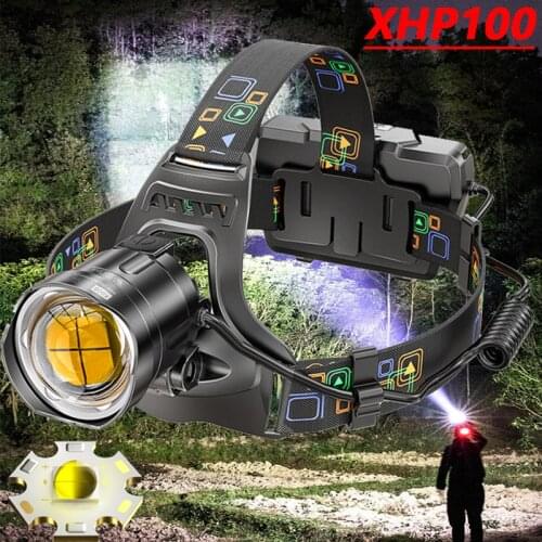 600000LM XHP100 Powerful Led Headlight 18650 XHP90.2 Headlamp USB Rechargeable Zoomable Camping Head Flashlight Head Lamp Torch