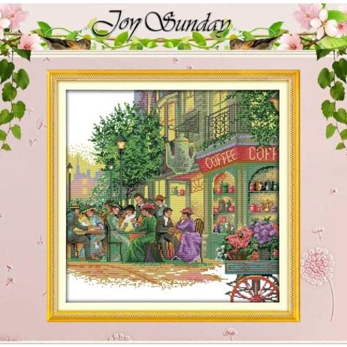 A street Cafe Counted Cross Stitch 11CT 14CT counted Cross Stitch Set wholesale DIY Cross-stitch Kit Embroidery Needlework