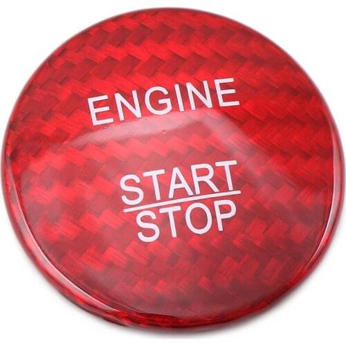 Carbon Fiber Engine Start Button Cover Stickers Decor for Mercedes Benz C GLC W205 X253 C63 red black Car-styling