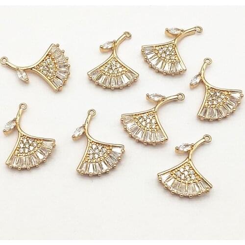 New Arrival! 19X14mm 50pcs Cubic Zirconia Copper Charm For Handmade Necklace Earring DIY Parts Jewelry Findings & Components