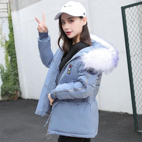 2020 New Winter Jacket Women Parka Korean Clothes Down Cotton Coat Large Fur Collar Puffer Womens Jackets D19902 KJ3355