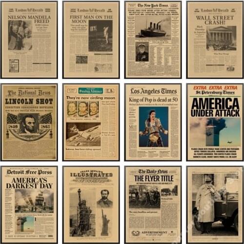 Retro poster New York Times newspaper poster/ daily news/ Kraft Old Newspaper poster Series kraft wall paper vintage poster
