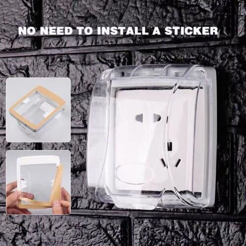 Socket Waterproof Box Bathroom Two Heightened Paste Type Waterproof Cover Bathroom Protection Splash Box Double 86 Type