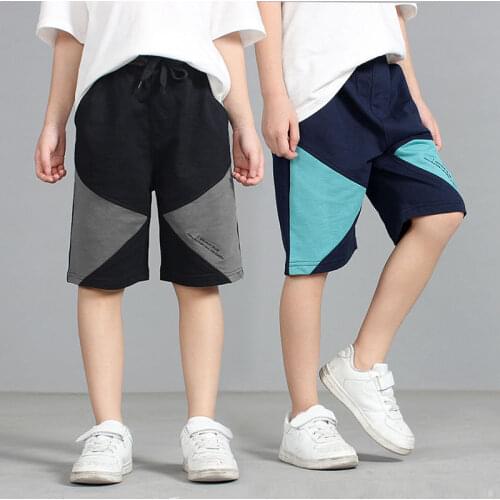 Boys Shorts Summer Splicing Design Knitting Children Sports Casual Beach Short Pants For Teenager Boy 6 8 10 12 14 Years Wear