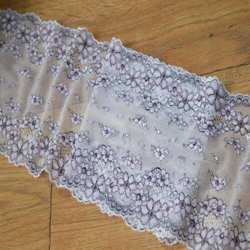 Somelace 2yds/lot purple floral Handmade Hair Decoration Elastic Stretch Lace Trim wedding dress skirt lace trim 17040905