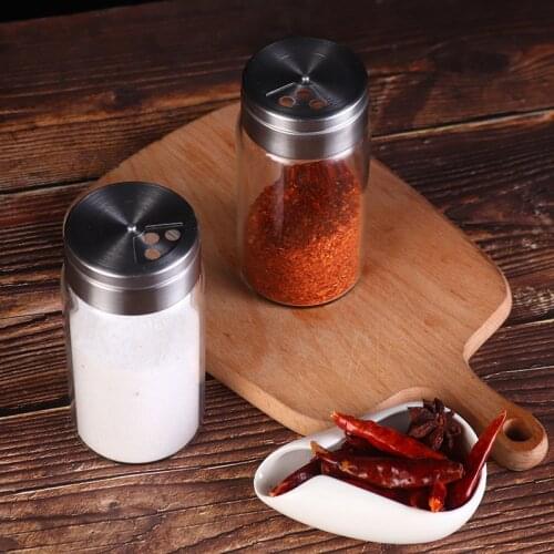 Kitchen glass seasoning pot seasoning bottle salt pot seasoning sprinkler pepper seasoning bottle barbecue seasoning pot