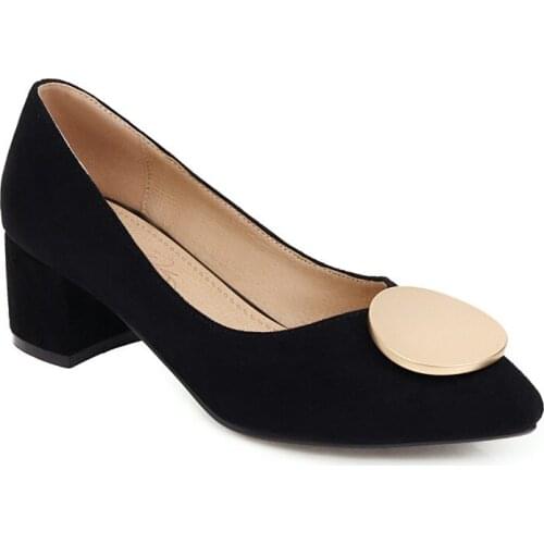 Big Size Pointed metal decorative single shoes ladies high heels women shoes woman pumps