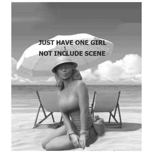 Unassambled 1/24 SUMMER GIRL - Posing (JUST HAVE ONE FIGURE ) Resin figure miniature model kits Unpainted