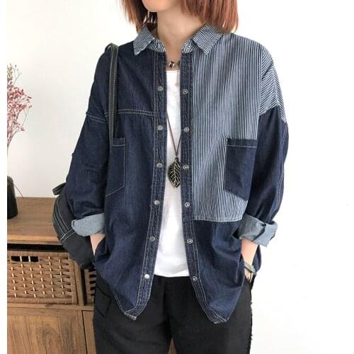 Женские джинсовые рубашки YoYiKamomo China At AliExpress