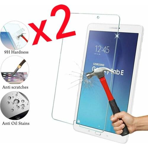 2Pcs Tablet Tempered Glass Screen Protector Cover for Samsung Galaxy Tab E 9.6 T560/T561 HD Full Coverage Protective Film