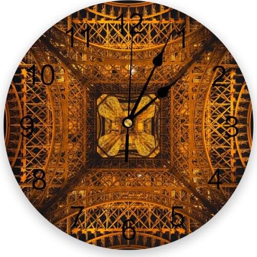 Iron Tower Vintage 3D Wall Clock Modern Design Living Room Decoration Kitchen Clock Art Wall Watch Home Decor