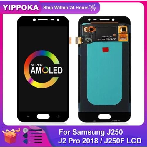 Super AMOLED For Samsung Galaxy J250 J2 Pro 2018 LCD Display Touch Screen Digitizer Replace Parts For J250F J250H J250M J250F/DS