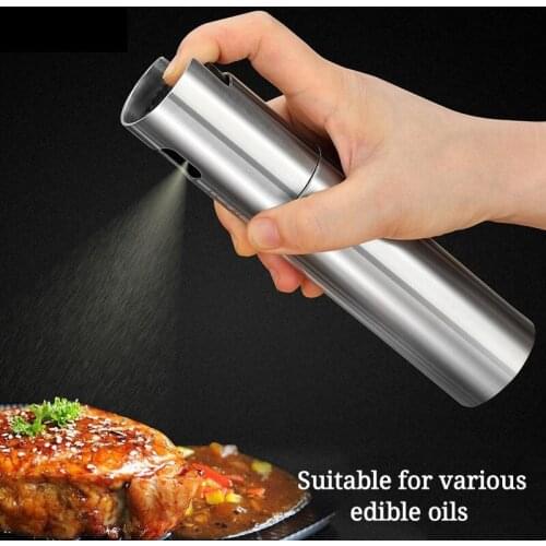 1PC Stainless Steel Spray Oil Bottle Barbecue Stir Fry Oil Vinegar Spray Type Bottle Household Kitchen Tool 4*18cm