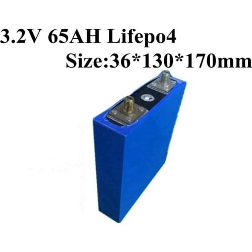 2pcs High 3.2v Lifepo4 Battery Cells 3.2v 65Ah 200A for Diy 50Ah Pack 12v Lifepo4 60ah Electric Vehicle Golf Cart Tour Coach