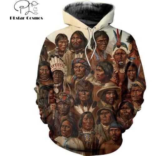 2020 Fashion Mens hoodies Native Indian Face Art 3D Printed Hoodie Harajuku Streetwear Unisex Casual Jacket Tracksuit YY005