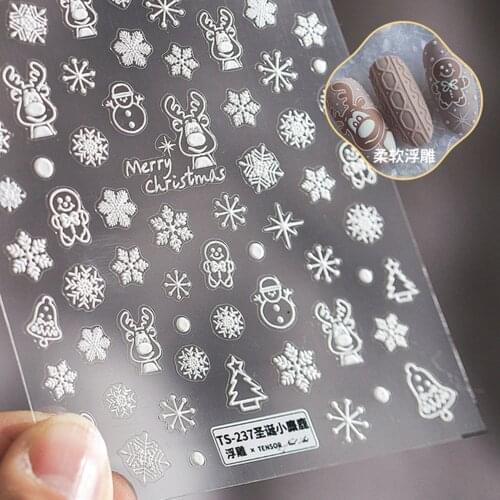 2021 New Product 5D Embossed Three-dimensional Applique Nail Stick Pro Frosted Fully Thin Back Glue Nail Stickers Cartoon Series