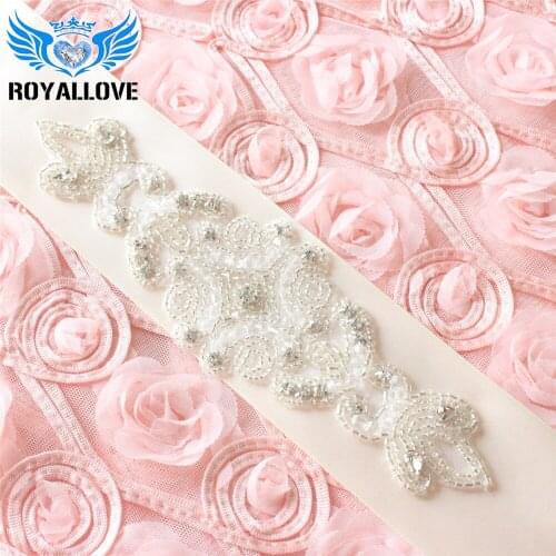 30pieces) Wholesale Hot Fix Iron Sew On Crystal Sliver Bridal Rhinestone Pearl Clear Beaded Applique Garments for Wedding Dress