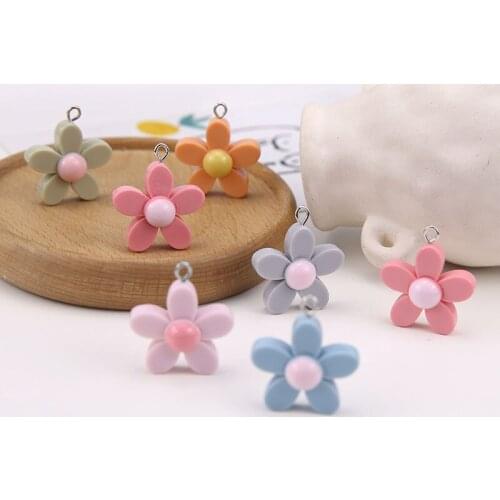Min order 40pcs/lot color flowers shape resin floating locket charms diy jewelry earring/bracelet accessory