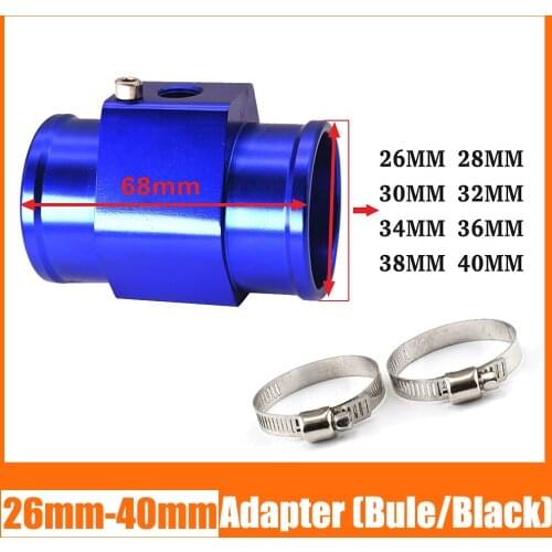 Water Temp Gauge Sensor Adapter Water Temp Joint Pipe Blue And Black Size 26mm / 28mm / 30mm / 32mm / 34mm / 36mm / 38mm / 40mm