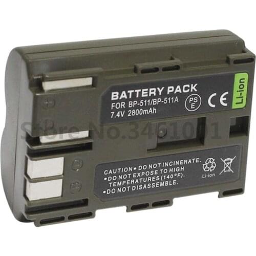 BP-511A BP511 BP 511A Camera Battery for Canon G6 G5 G3 G2 G1 EOS 300D 50D 40D 30D 20D 5D Digital Camera