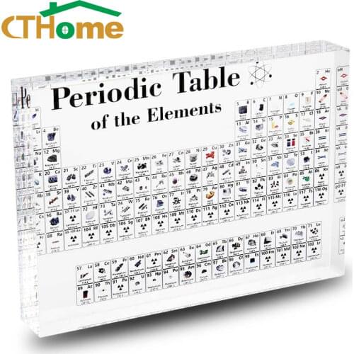 Acrylic Periodic Table Display With Real Elements Kids Teaching School Day Birthday Gifts Chemical Element Display Home Decor