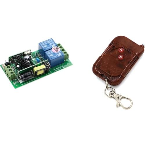 Wide Voltage AC85V-250V 2CH RF Wireless Remote Control Switches Receiver and Transmitter With Learning Code 433 /315mhz