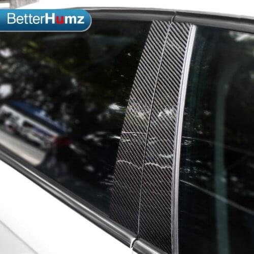 Carbon Fiber Car Window B-pillars Car Stickers Trim Covers Car Styling For Audi A3 A4 A6 Q5 2009-2018 Series Accessories