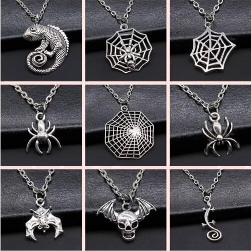 1 Pieces chains necklace Gecko Spider Bat metal pendant mens necklaces pendants metal pendant mens necklaces pendants